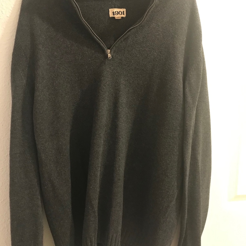 1901 Men’s L Half-Zip Grey Sweater